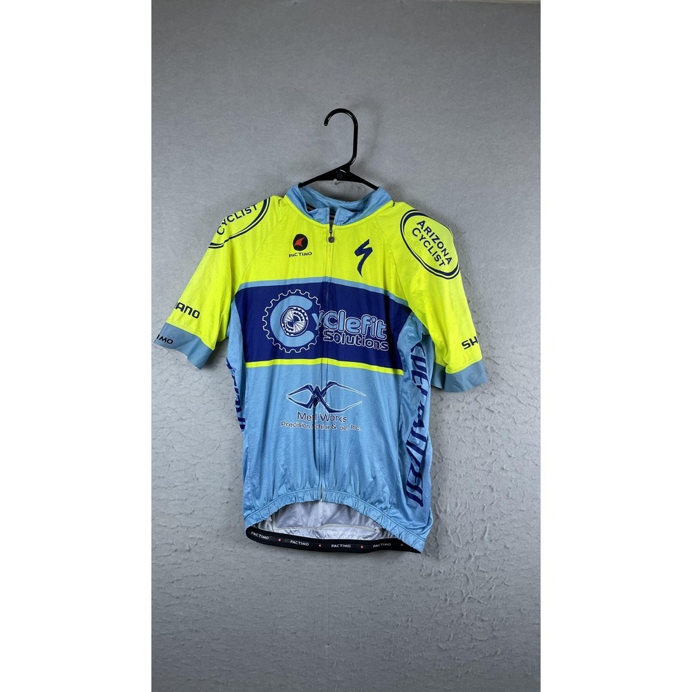Pactimo Specialized CycleFit Cycling Jersey Mens Large Yellow‎ Full Zip